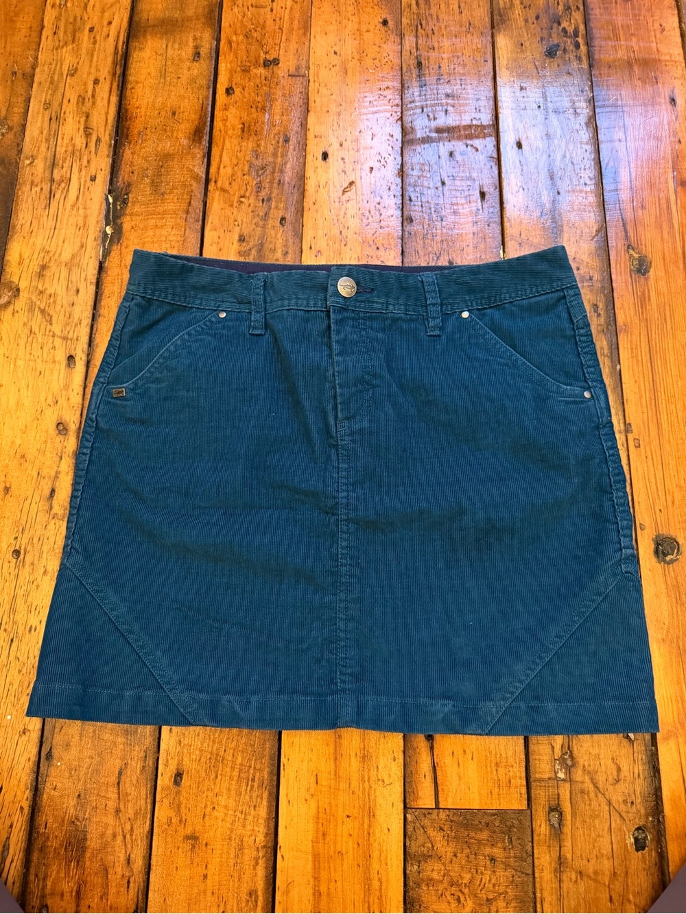 Horny Toad size 8 teal Corduroy Skirt